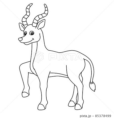 Antelope coloring page isolated for kids