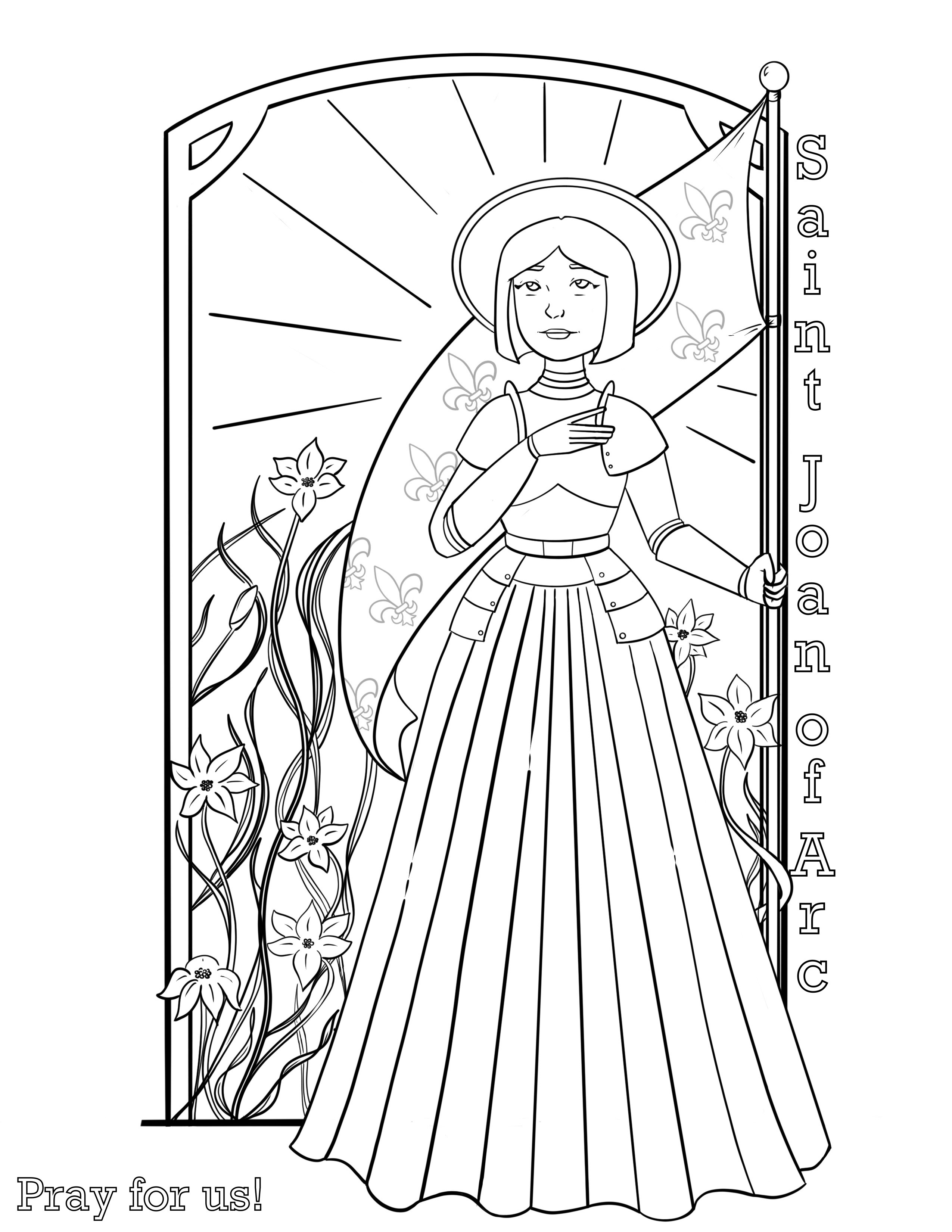 Saint joan of arc coloring page by thepinkninja on