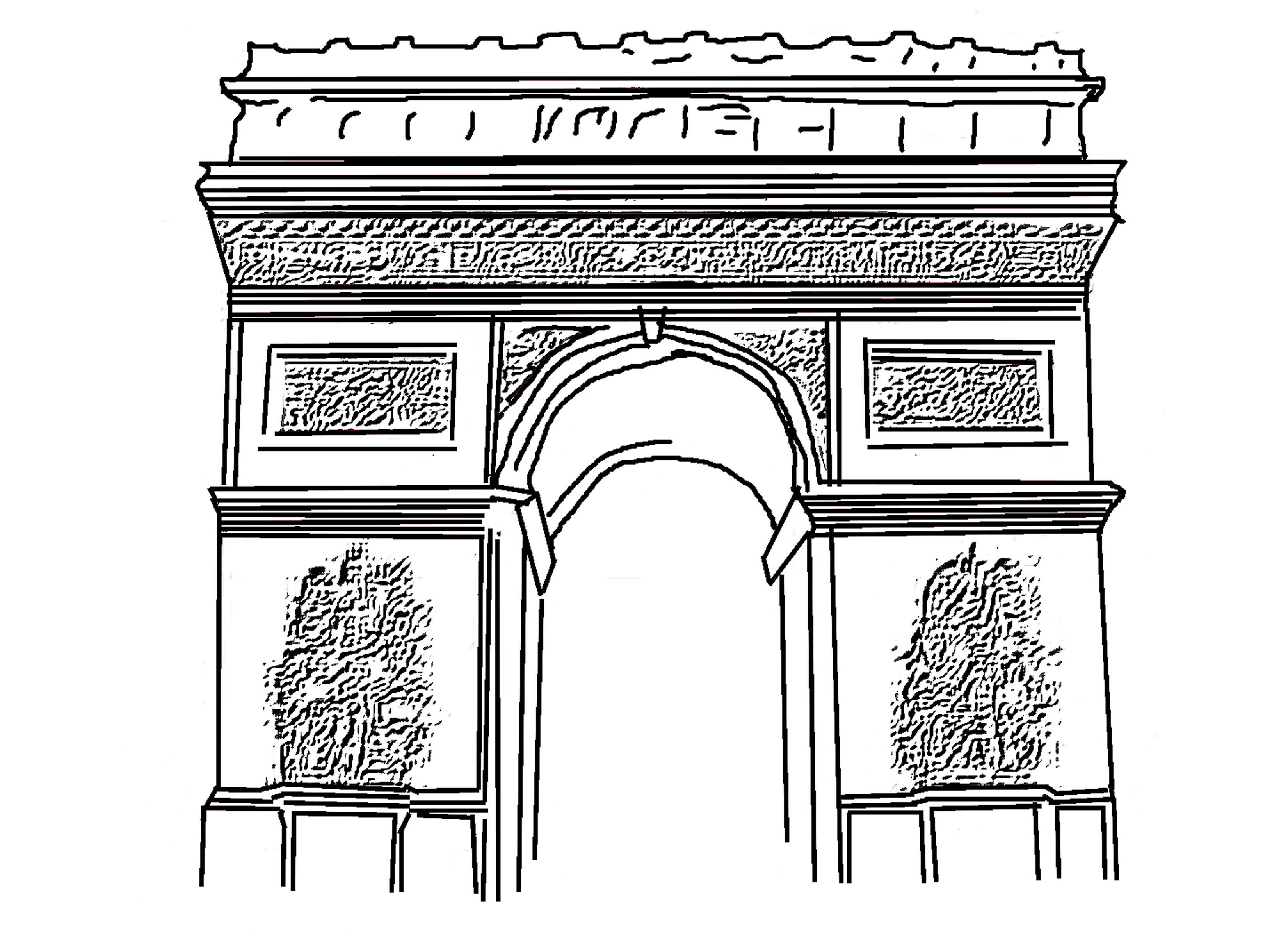 Arc de triumph coloring page