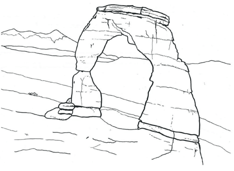 Delicate arch in arches national park coloring page free printable coloring pages