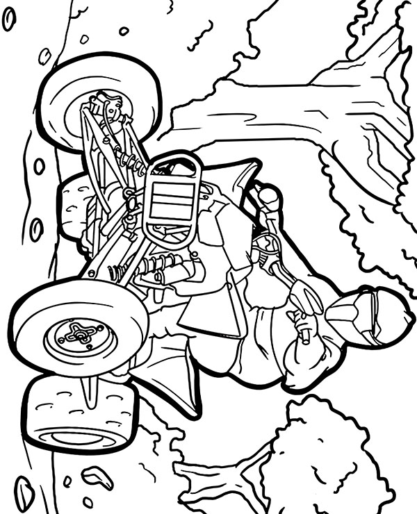 Quad in the forest coloring page to print or download for free