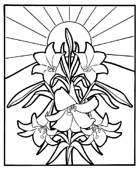 Easter lilies coloring page