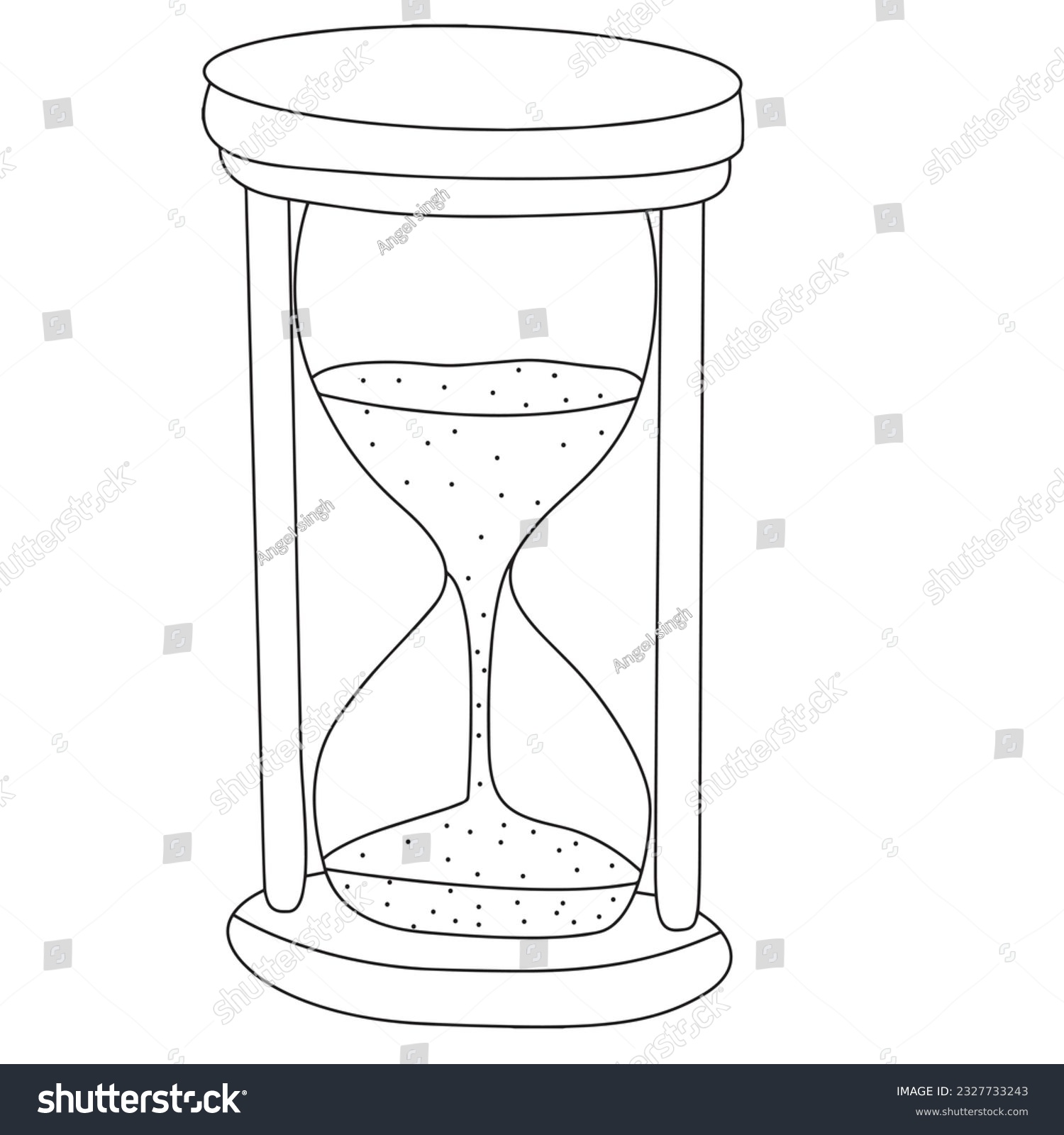 Science hourglass coloring page kids vector stock vector royalty free