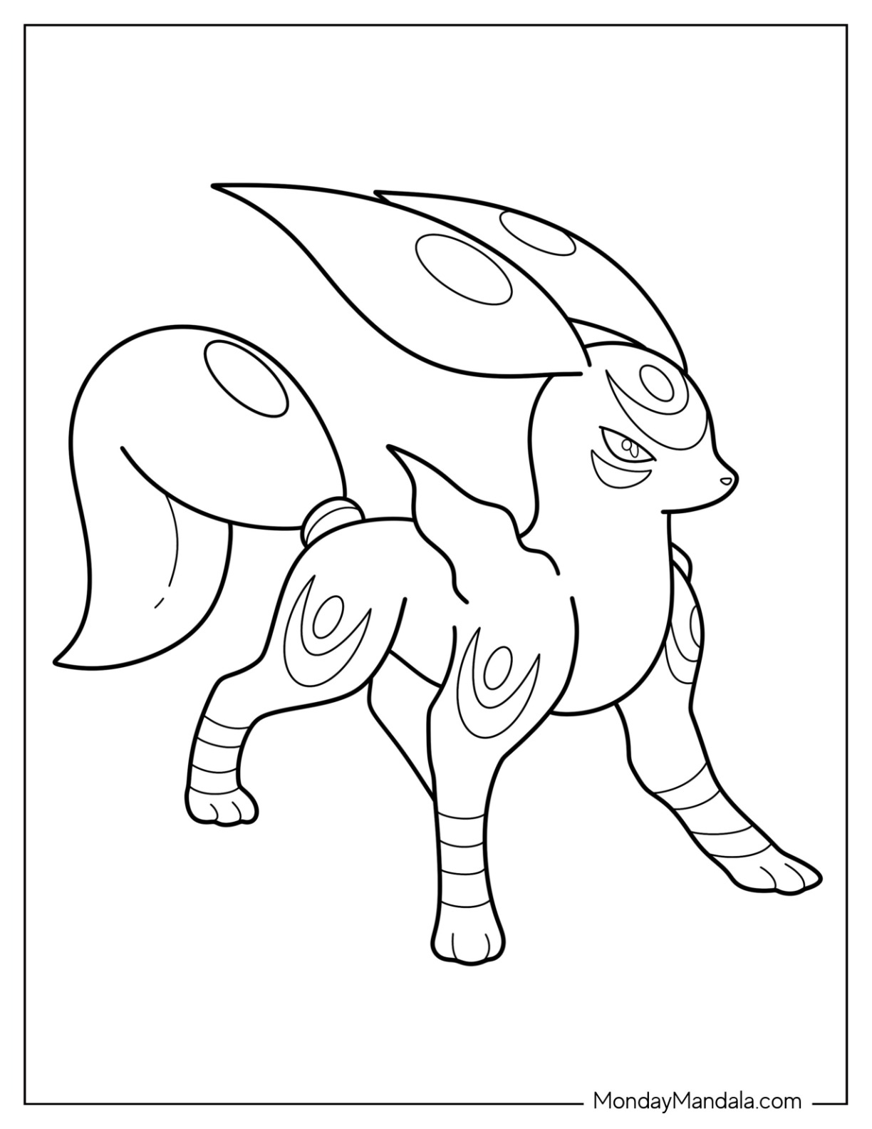 Umbreon coloring pages free pdf printables