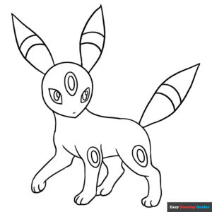 Umbreon coloring page easy drawing guides