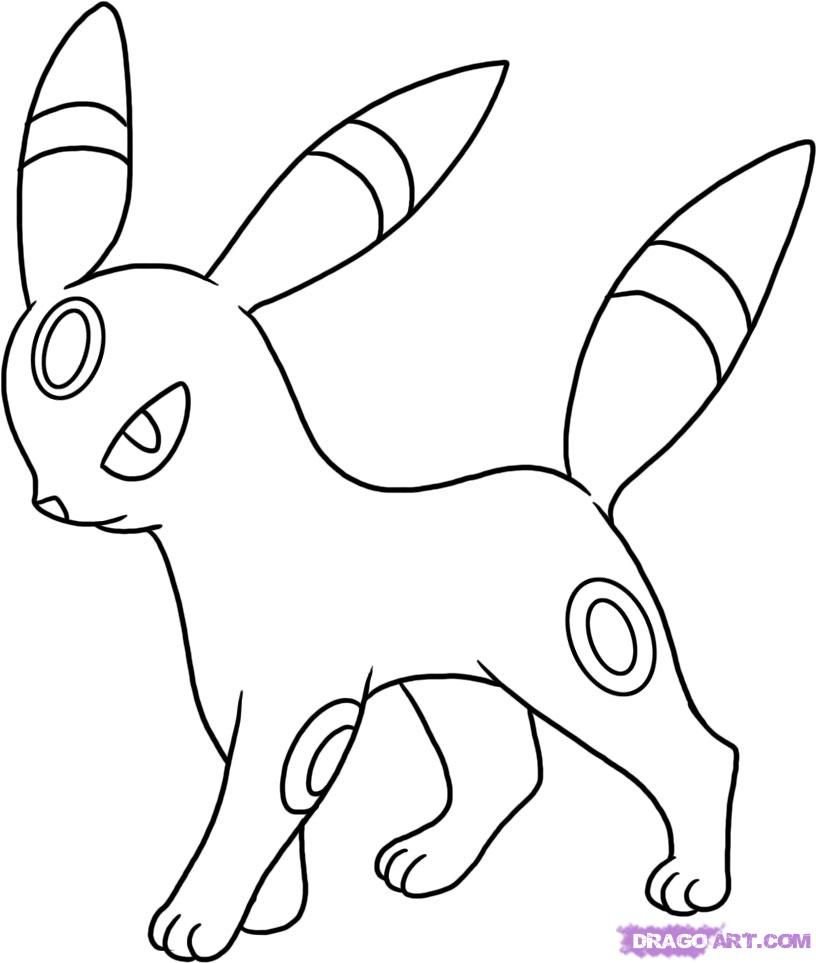 Umbreon coloring pages printable for free download