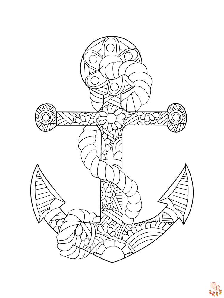 Anchor coloring pages for kids