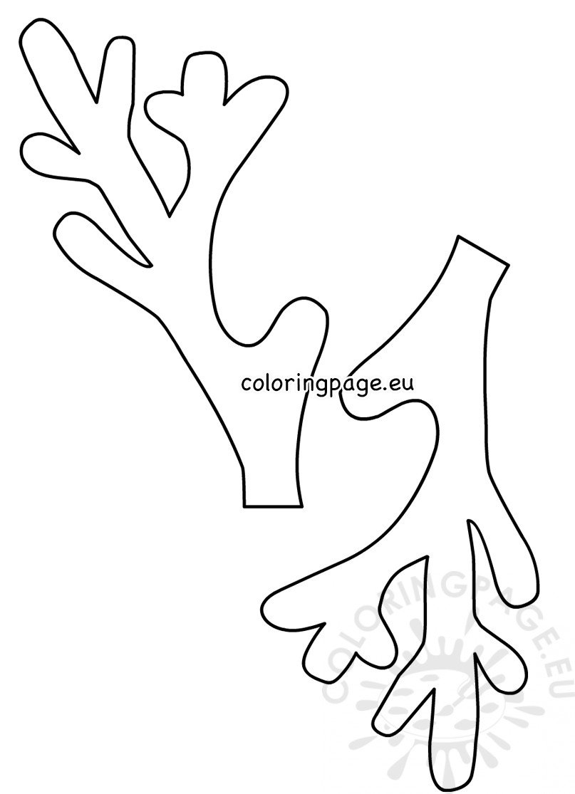 Christmas reindeer antlers template â coloring page christmas reindeer reindeer antlers christmas wrapping diy