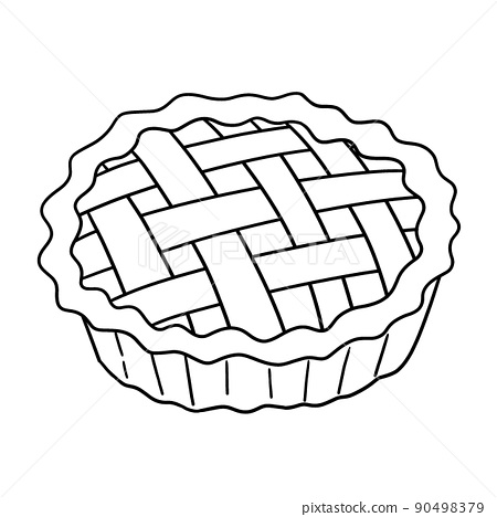 Thanksgiving apple pie isolated coloring page