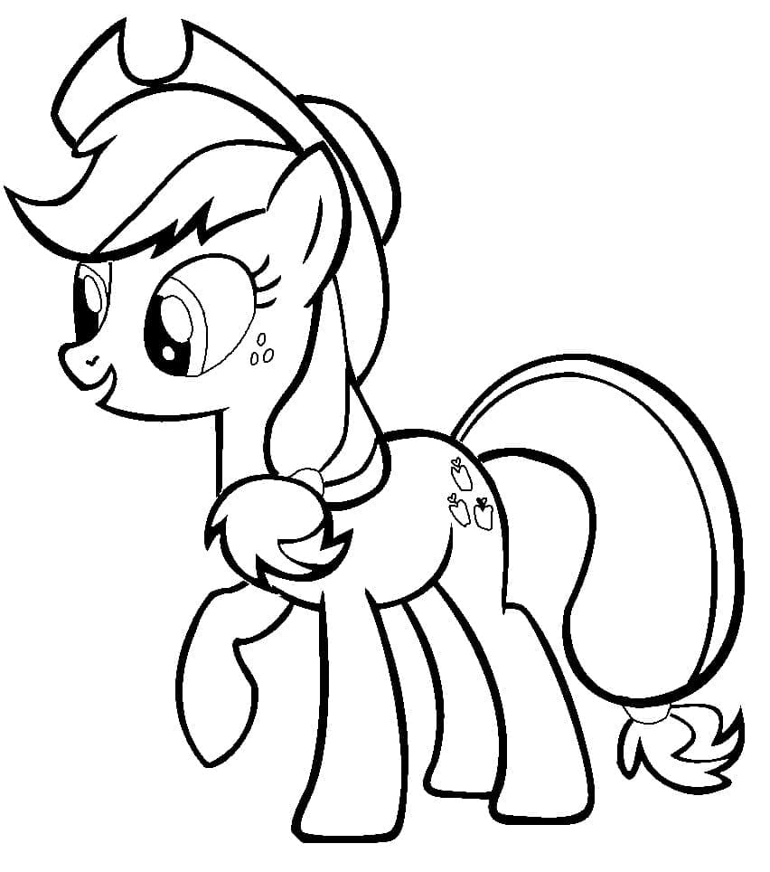 Cute applejack my little pony coloring page