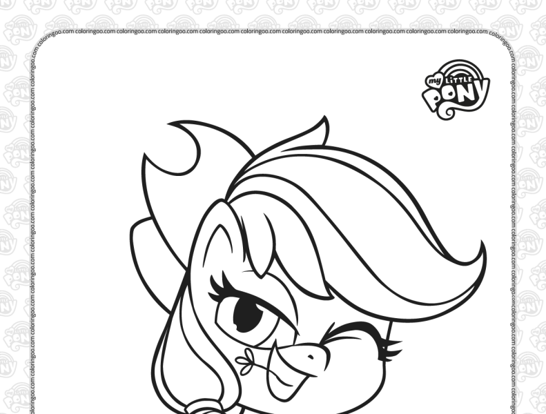 Mlp pony life applejack coloring page for kids by coloringoo on