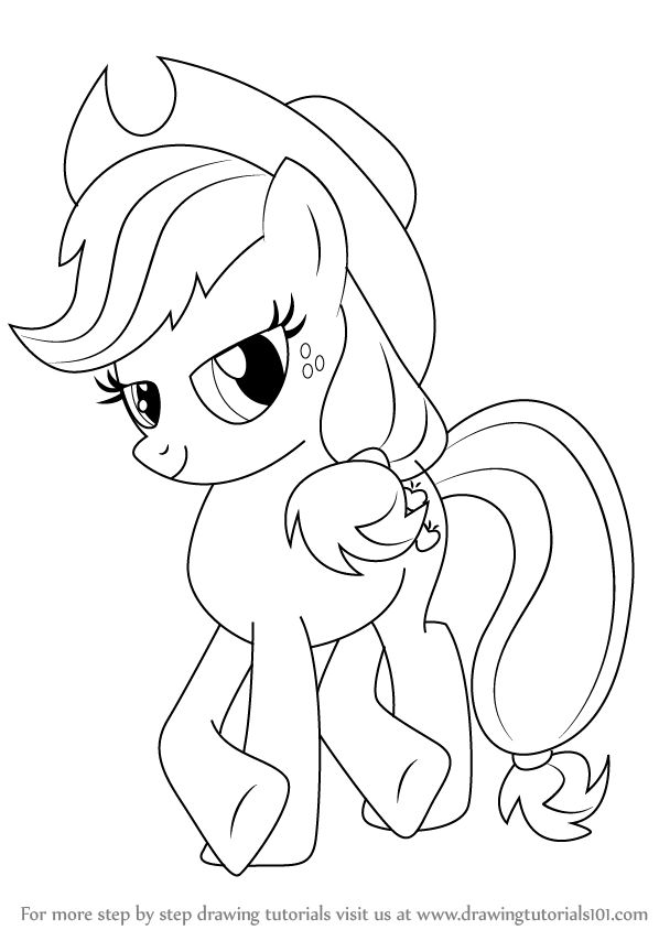 Applejack is the female pony character in my little pony friendship is magic this litâ my little pony coloring my little pony drawing my little pony characters