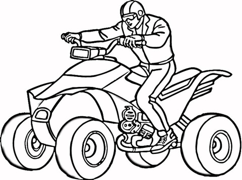 Man on atv coloring page free printable coloring pages