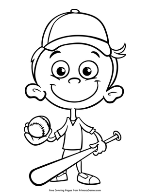 Baseball player coloring page â free printable pdf from