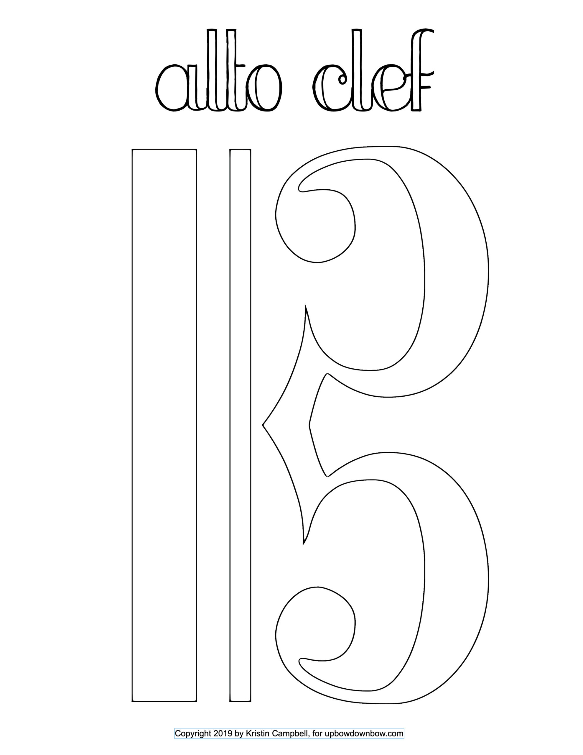 Clef coloring page