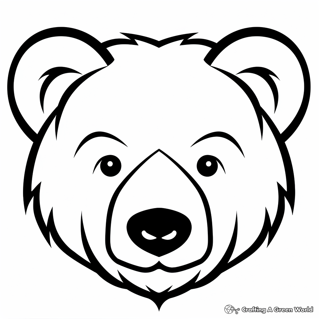 Bear head coloring pages