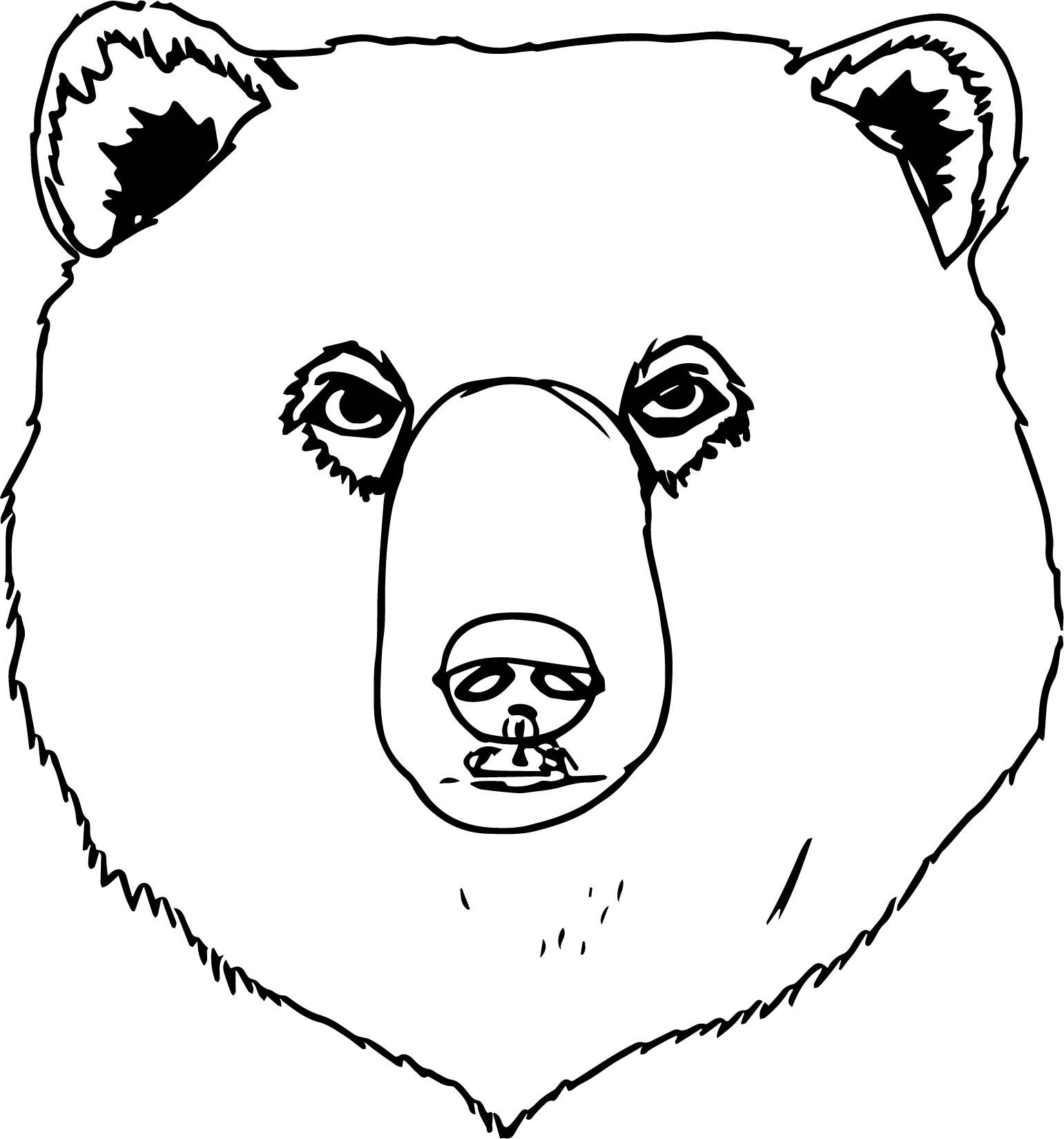 Bear big face coloring page