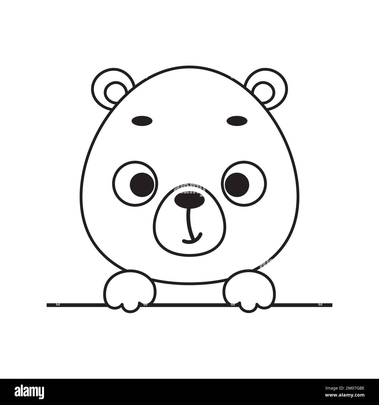 Coloring page cute little bear head coloring book for kids educational activity for preschool years kids and toddlers with cute animal vector stock stock vector image art