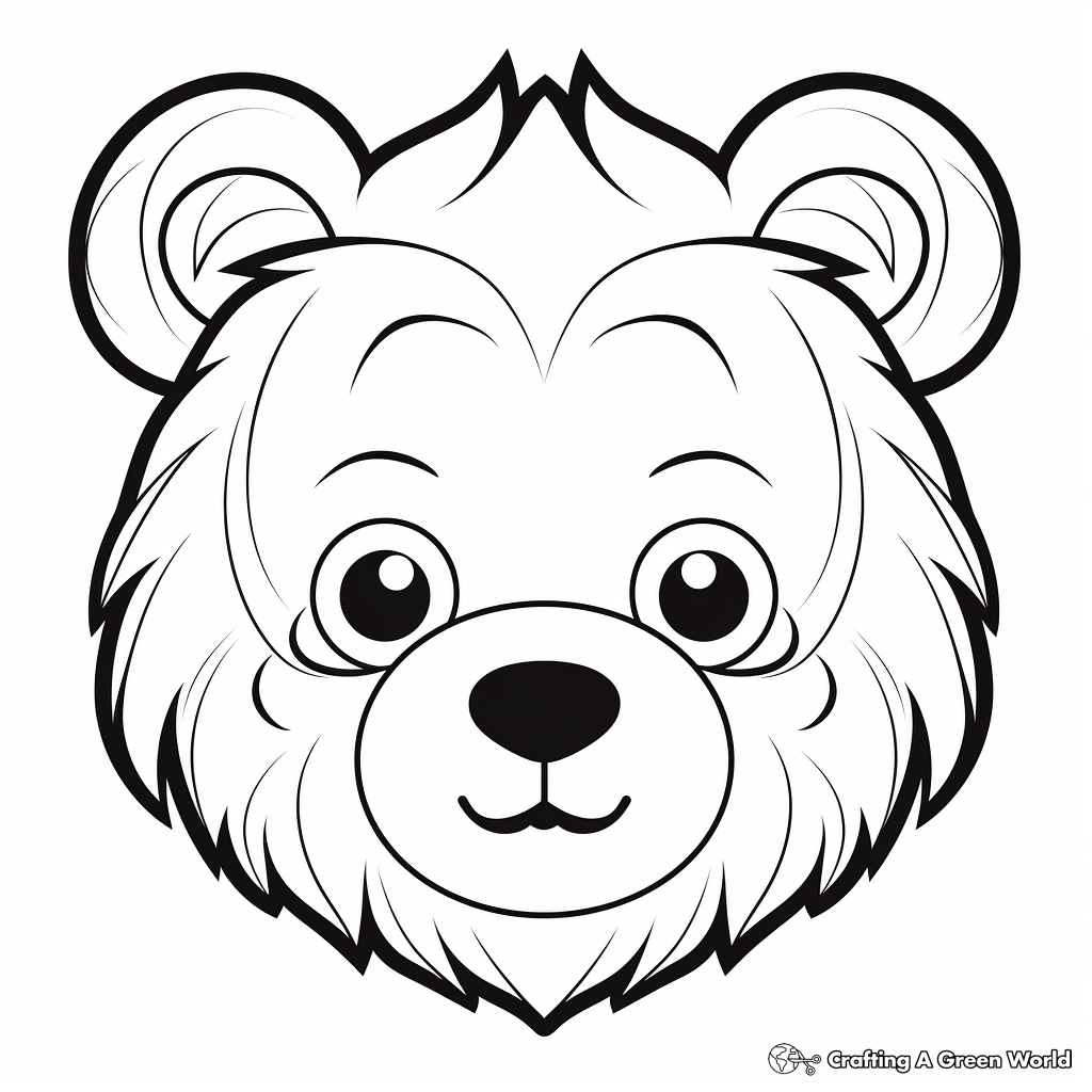 Bear head coloring pages