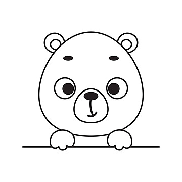 Cute bear head coloring page for preschool kids vector bear drawing school drawing ring drawing png and vector with transparent background for free download