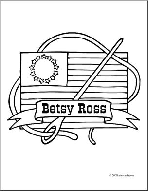 Clip art us folklore betsy ross coloring page i