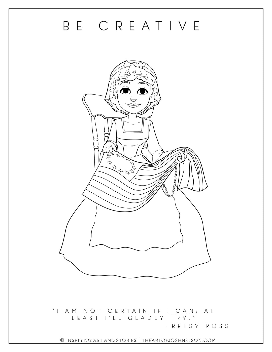 Betsy ross coloring page â inspire through art