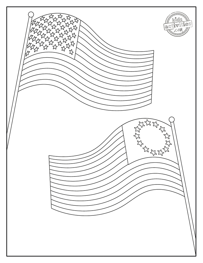 Printable fun patriotic american flag coloring pages kids activities blog