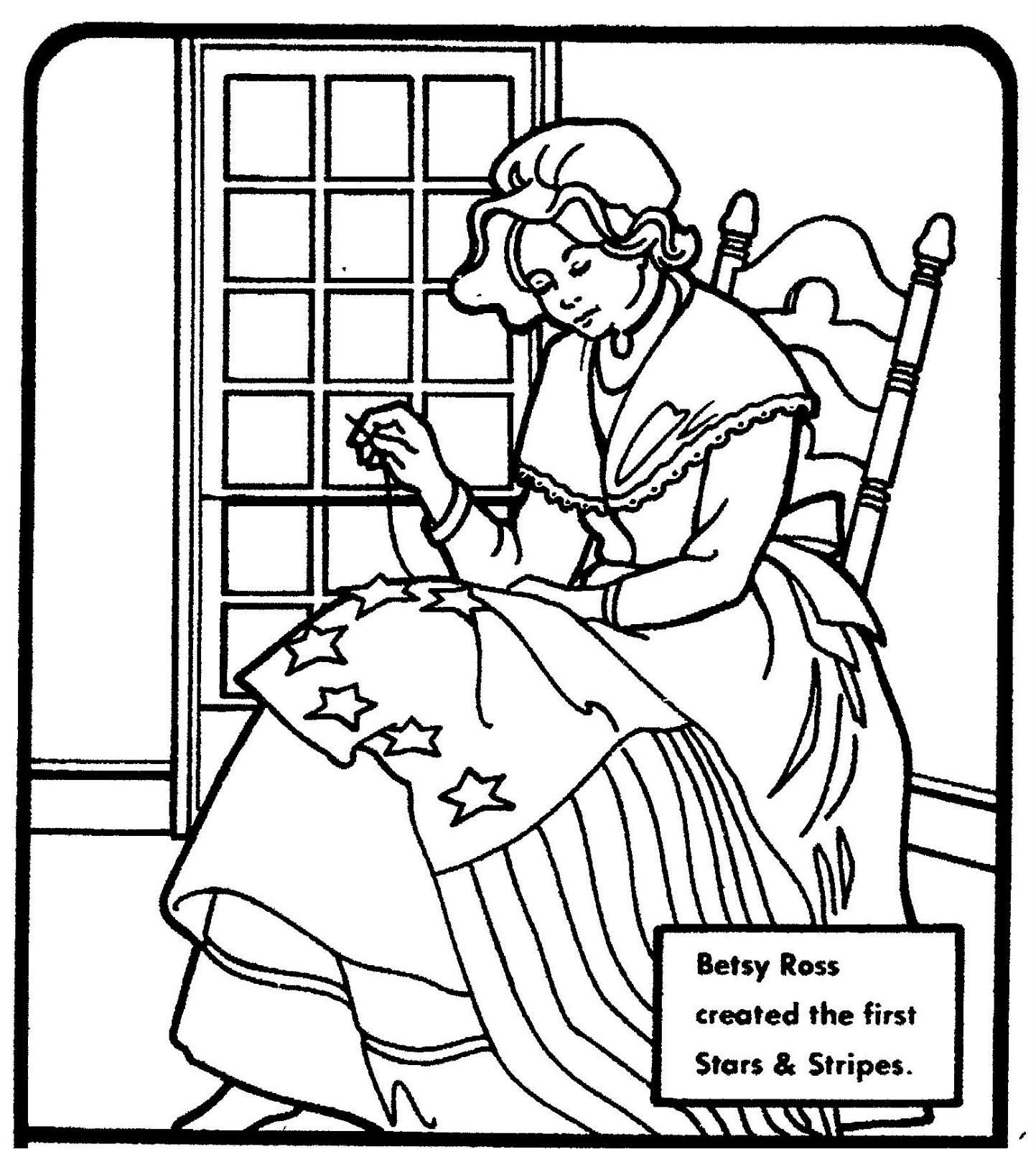 Mostly paper dolls betsy ross coloring page