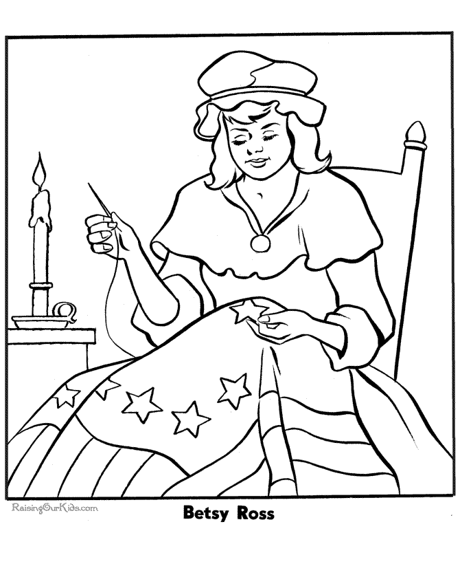 American flag betsy ross coloring page