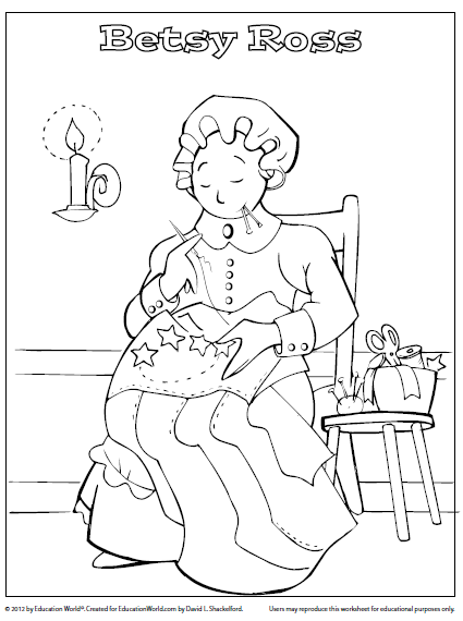 Coloring sheet template betsy ross education world