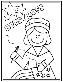 Betsy ross coloring freebie march womans history month tpt