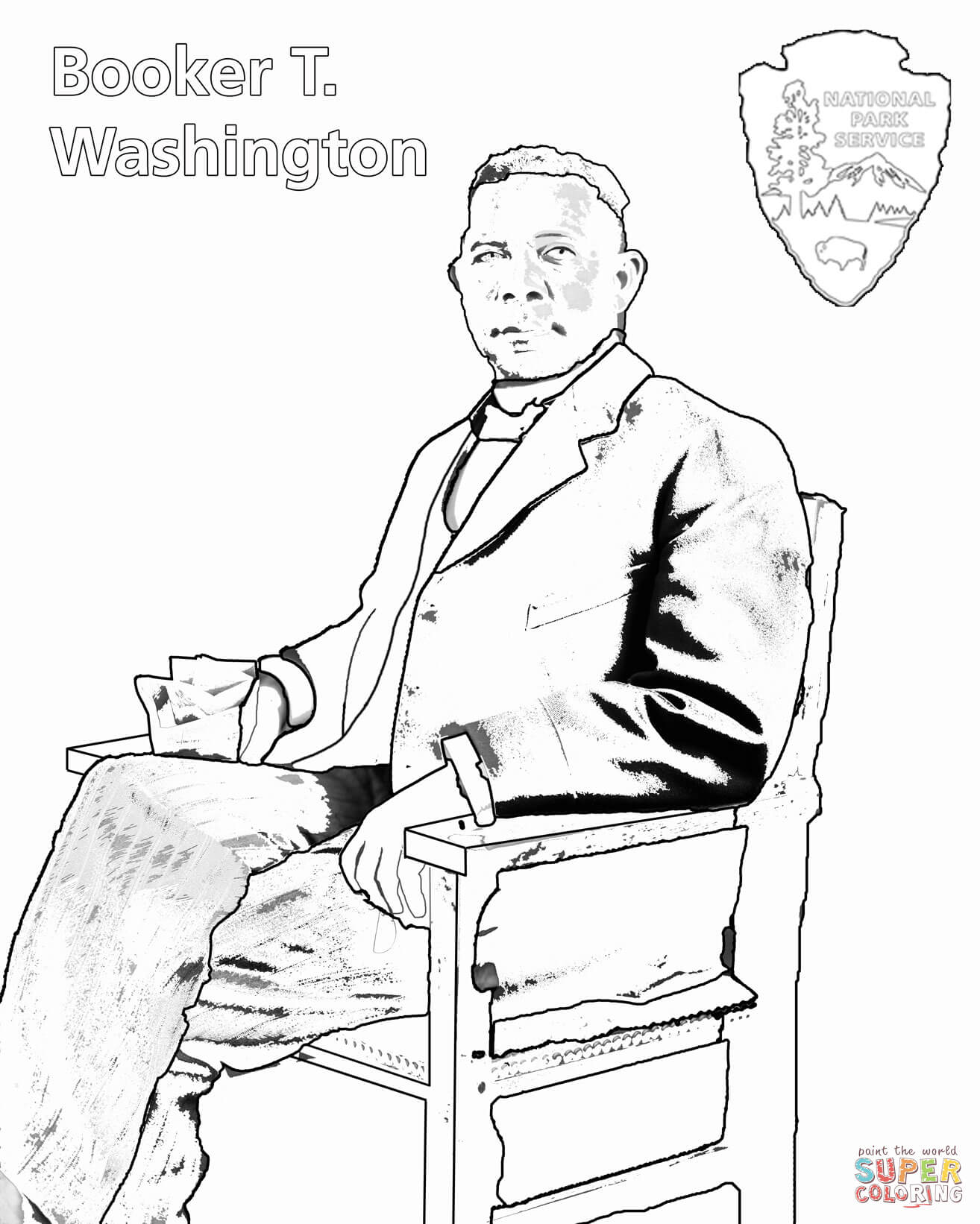 Booker t washington coloring page free printable coloring pages