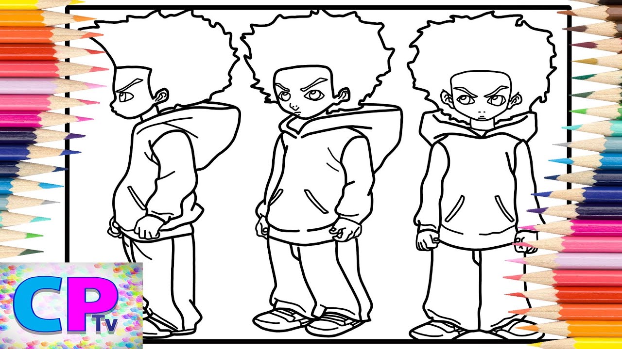 Boondocks coloring pagescoloring of hueycartoon