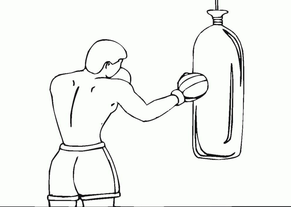 Drawing boxer coloring page