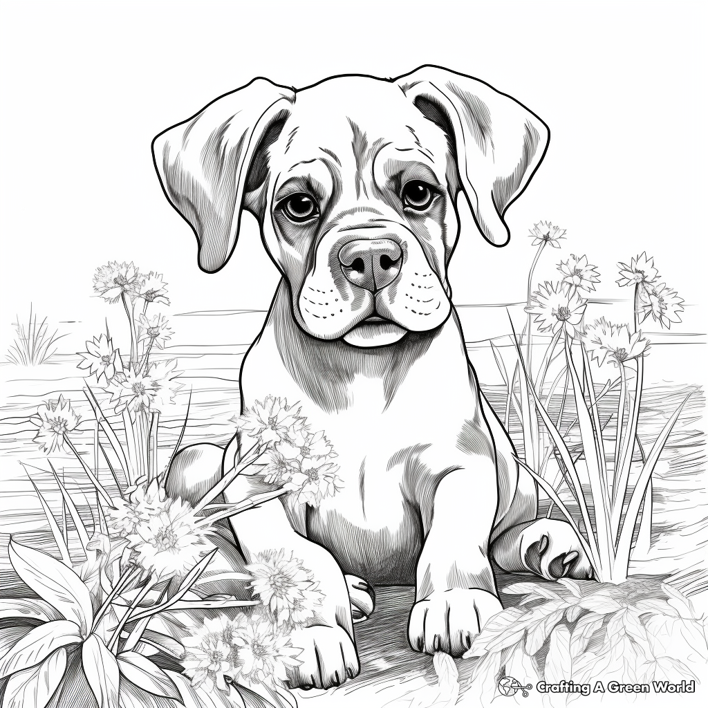 Boxer dogs coloring pages