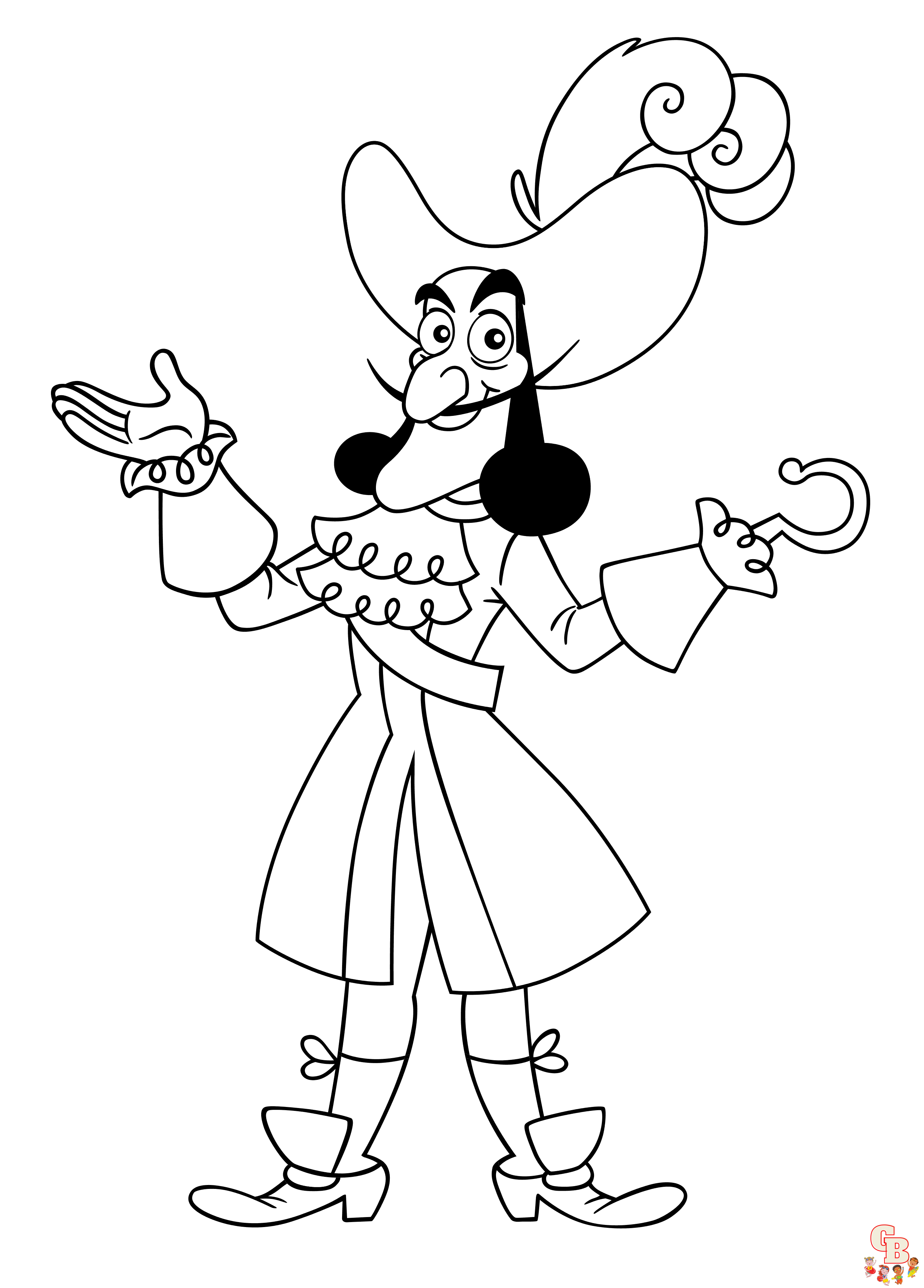 Printable captain hook coloring pages free for kids and adults