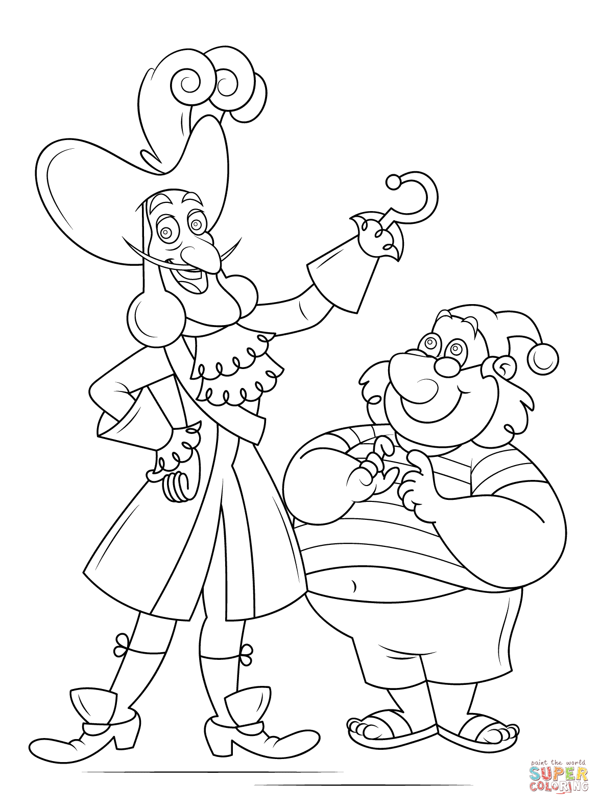 Captain hook and mr smee coloring page free printable coloring pages