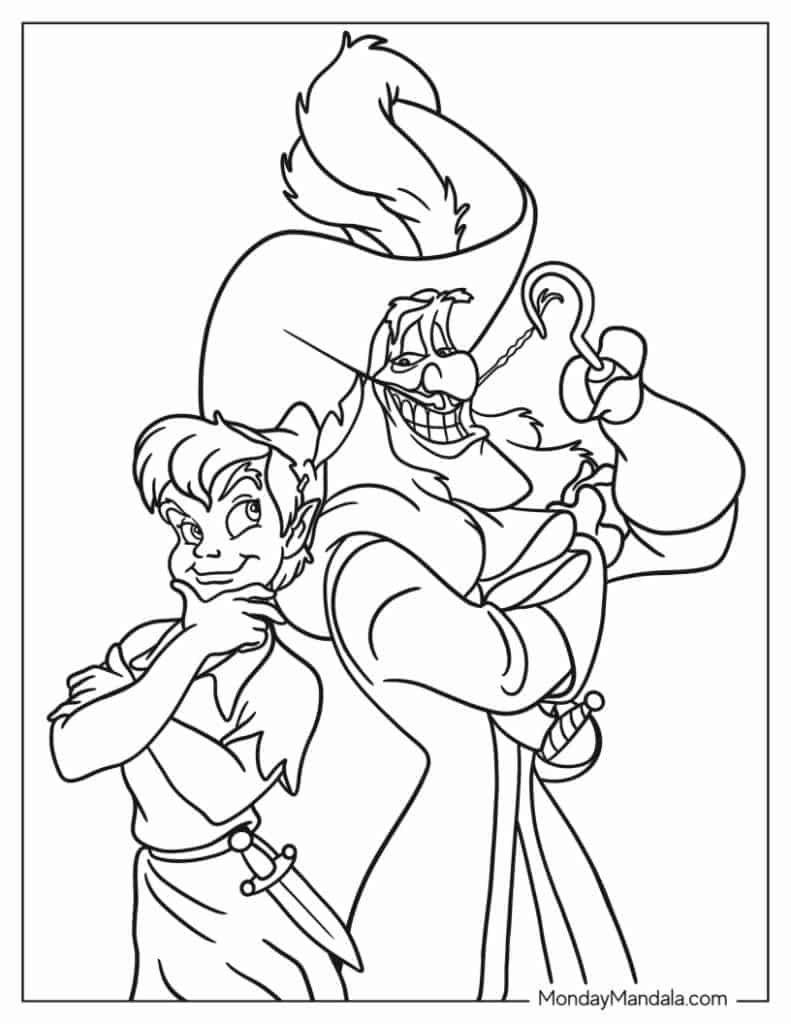 Peter pan coloring pages free pdf printables