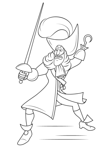 Disney captain hook coloring page free printable coloring pages