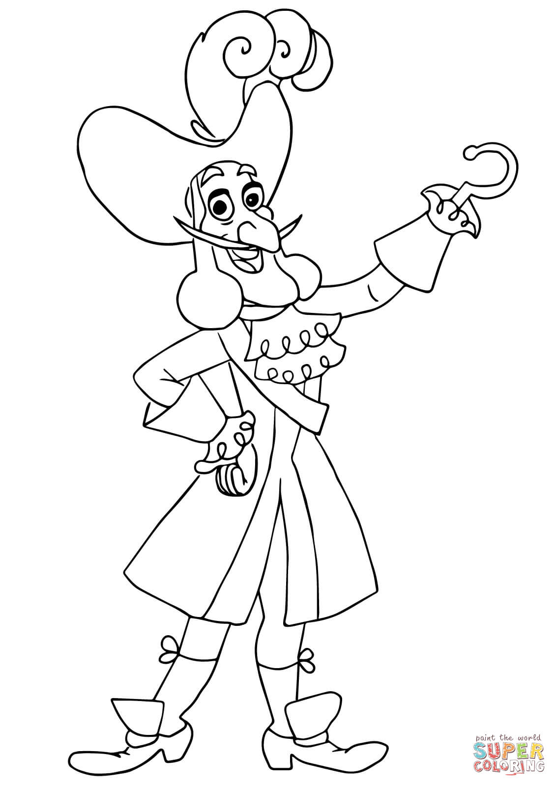 Captain hook coloring page free printable coloring pages