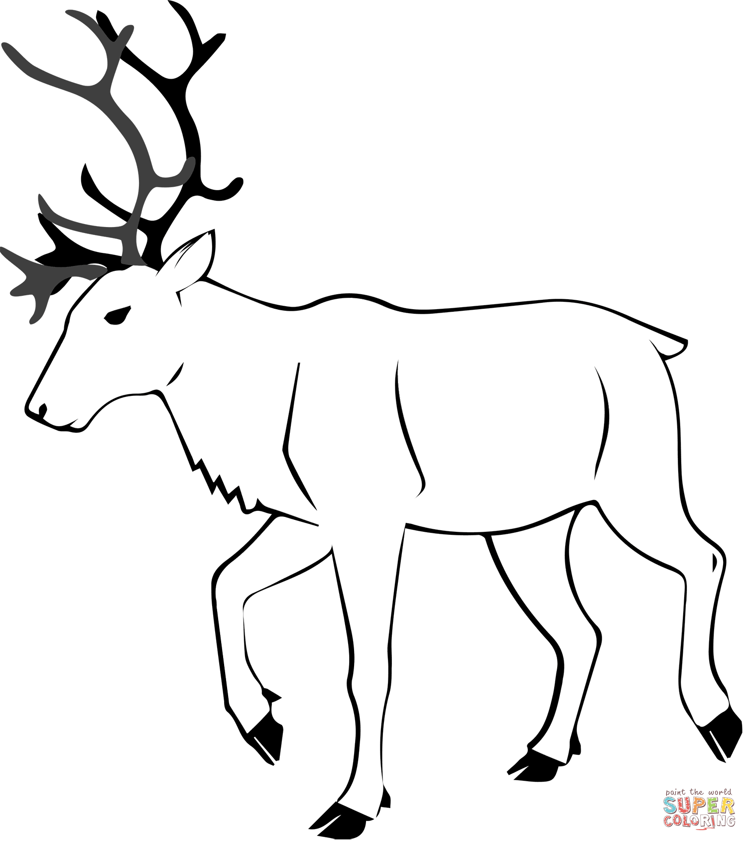 Caribou coloring page free printable coloring pages