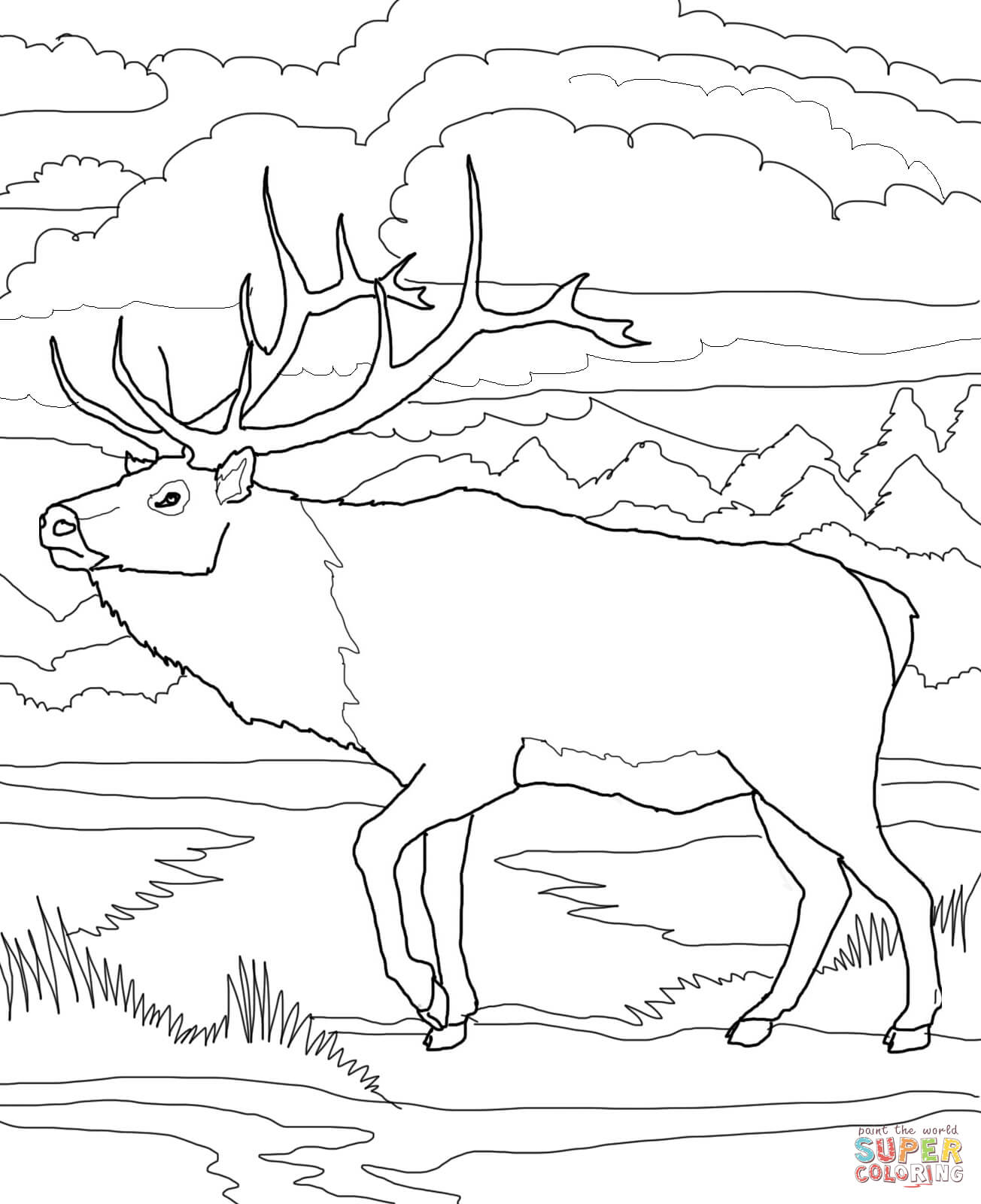 Woodland caribou coloring page free printable coloring pages