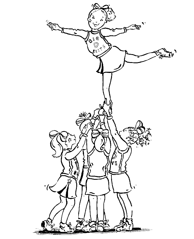 Cheerleading coloring pages printable for free download