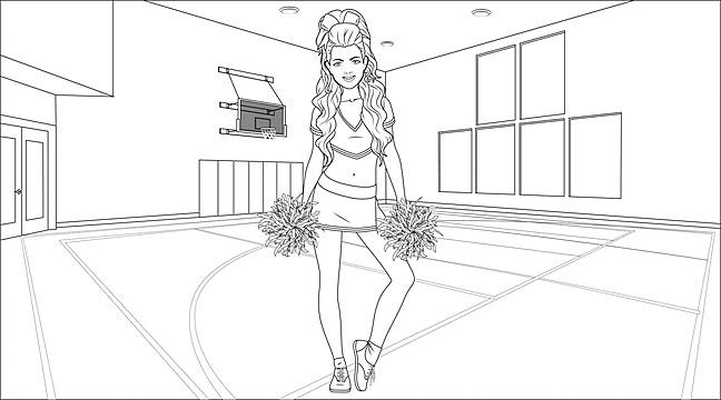 Cheerleaders coloring page png transparent images free download vector files