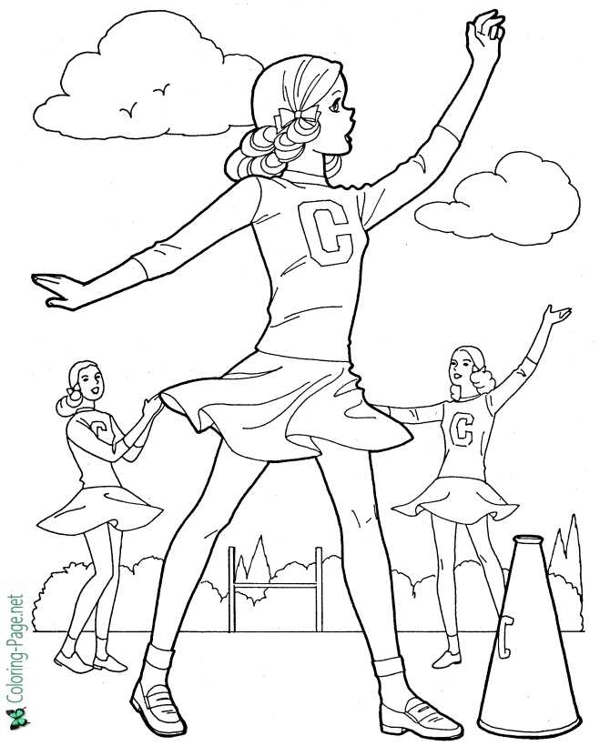 Cheerleader coloring pages