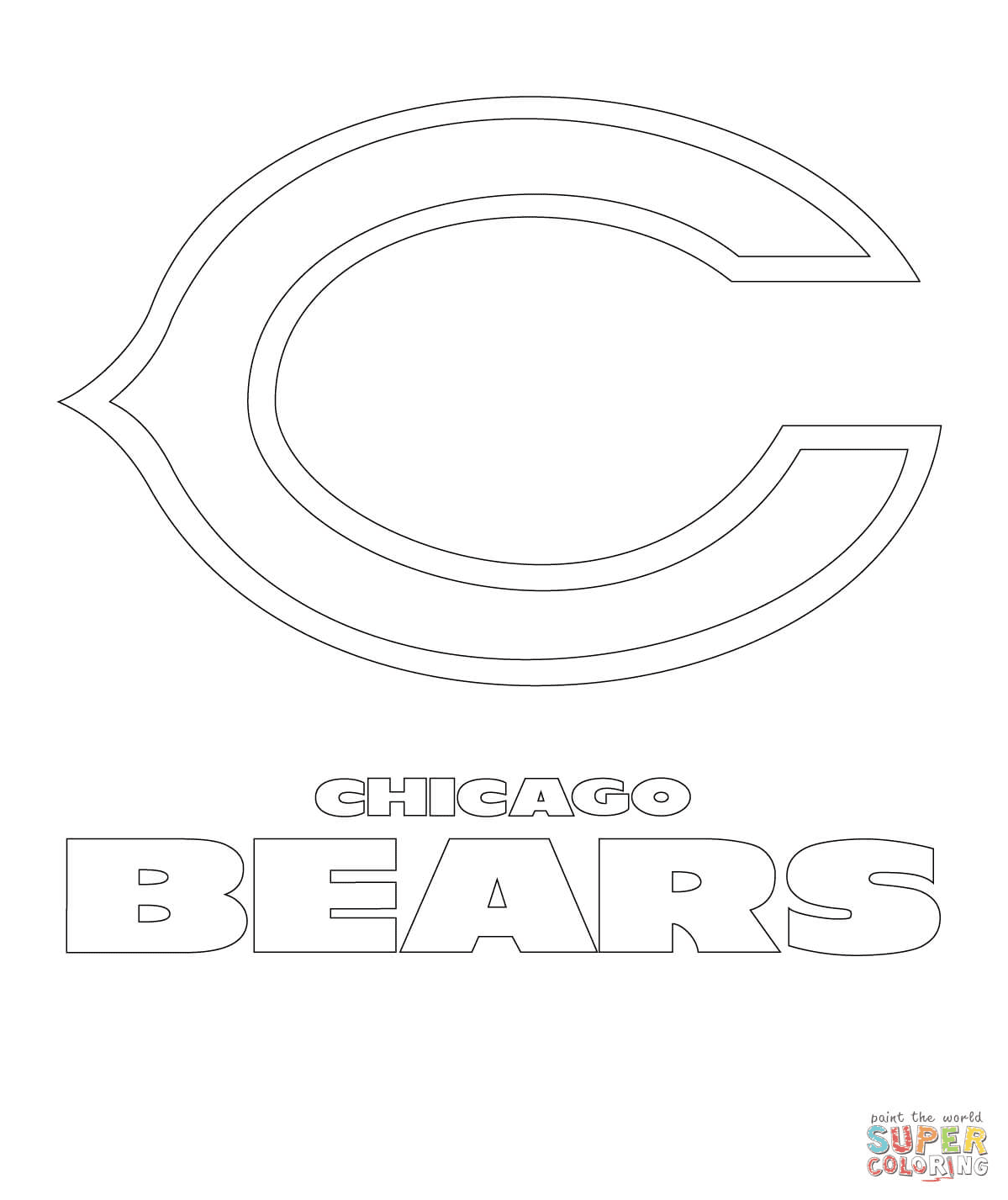 Chicago bears logo coloring page