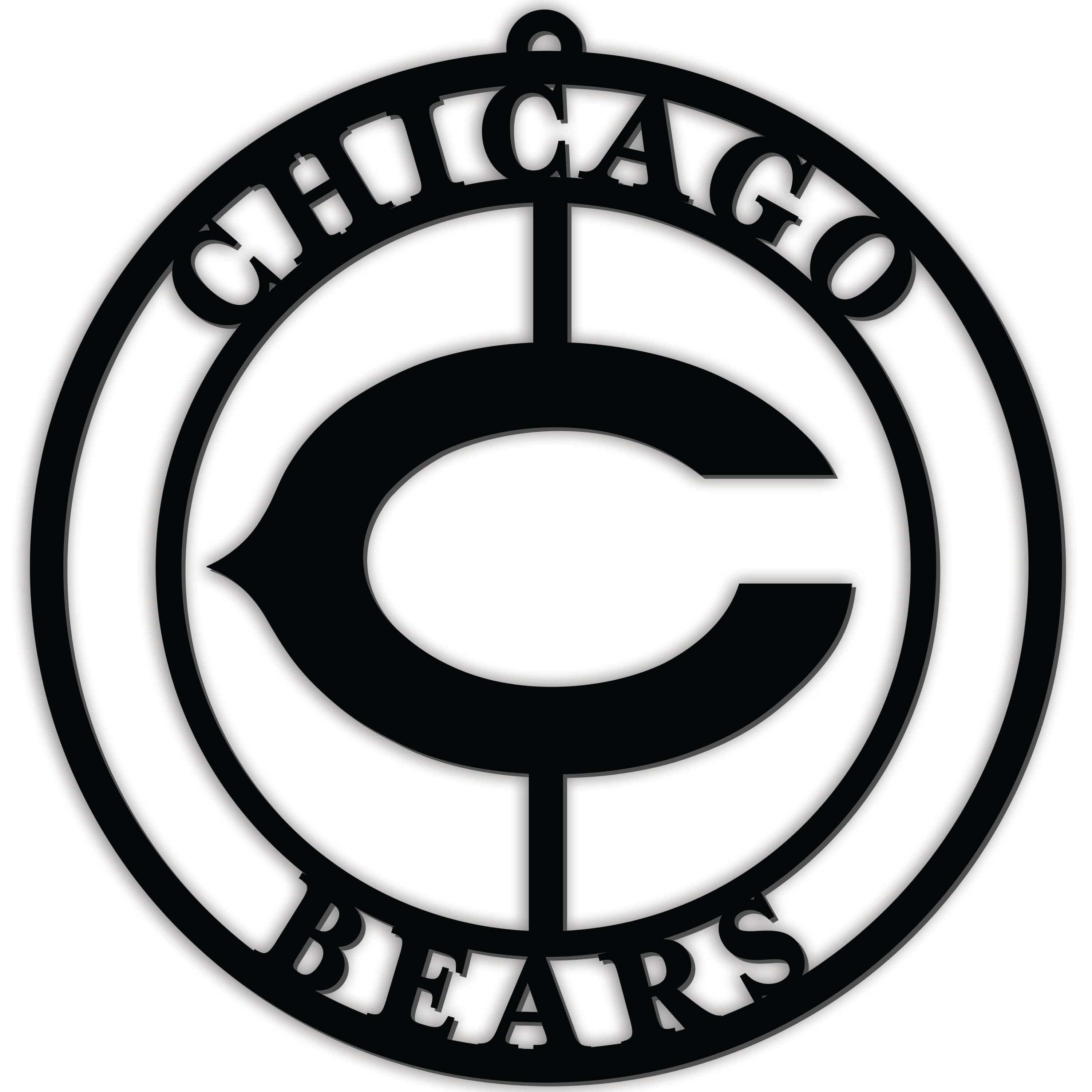 Chicago bears silhouette logo cutout circle â fan creations ga