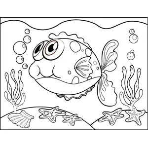 Chubby fish coloring page