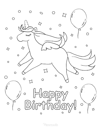 Free happy birthday coloring pages for kids