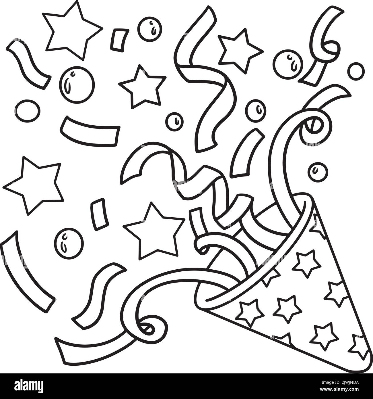 New year confetti isolated coloring page for kids stock vector image art